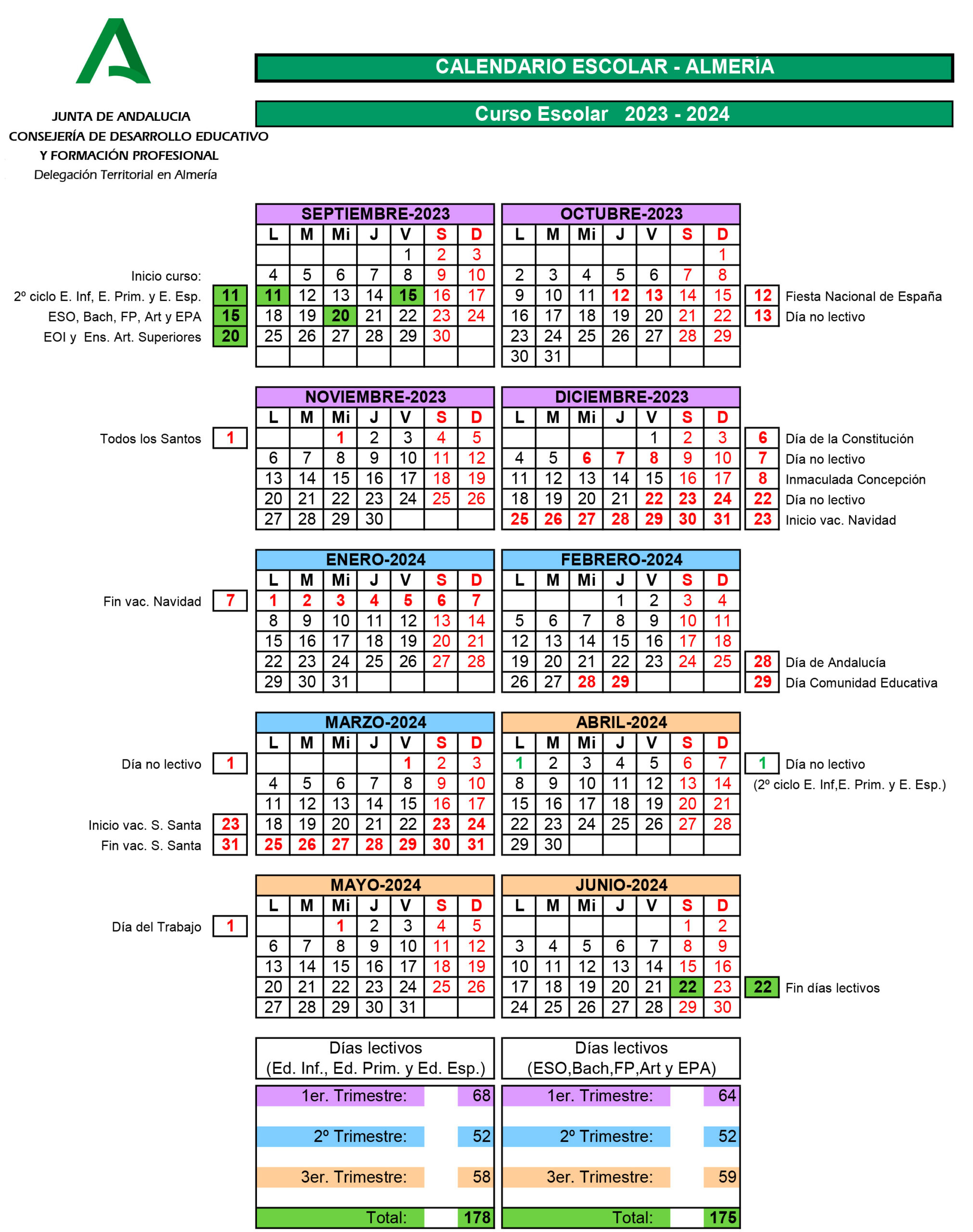 Inicio - Ceip Rafael Alberti | Calendario Escolar Almería 2025