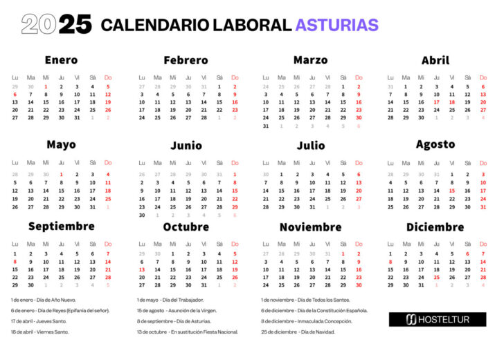 Calendario Laboral Gijon 2025
