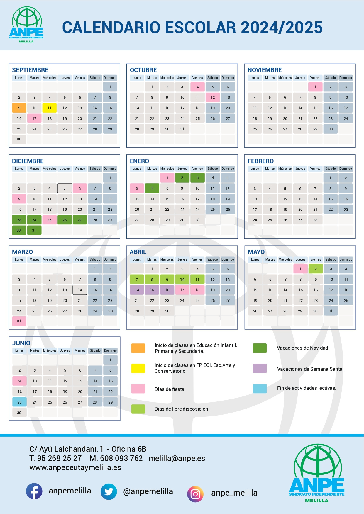 Melilla- Calendario Escolar 2024-25 | Noticia - | Calendario Escolar Ceuta 2025