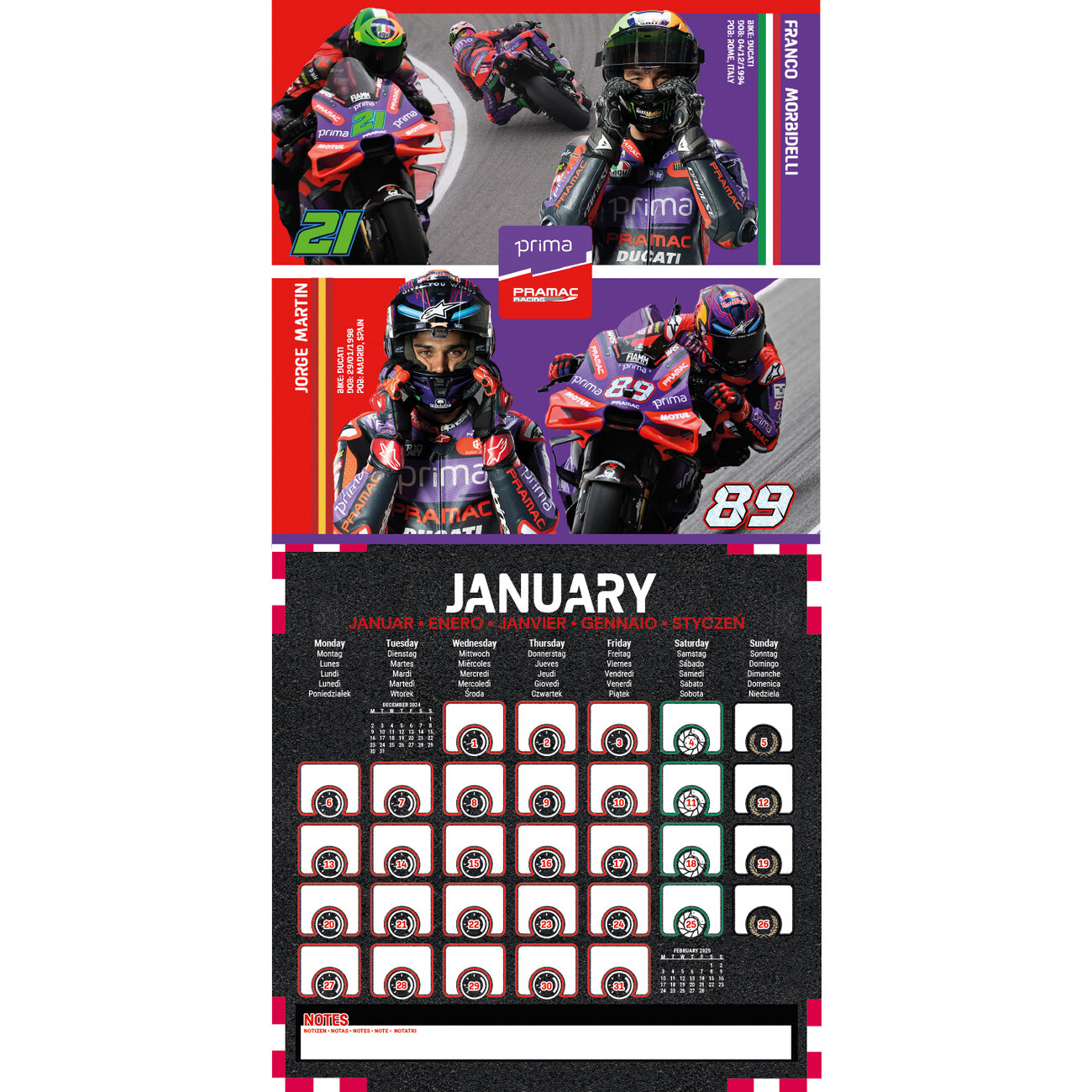 Moto Gp - Wandkalender 2025 | Kaufen Bei Europosters | Calendario Moto Gp 2025