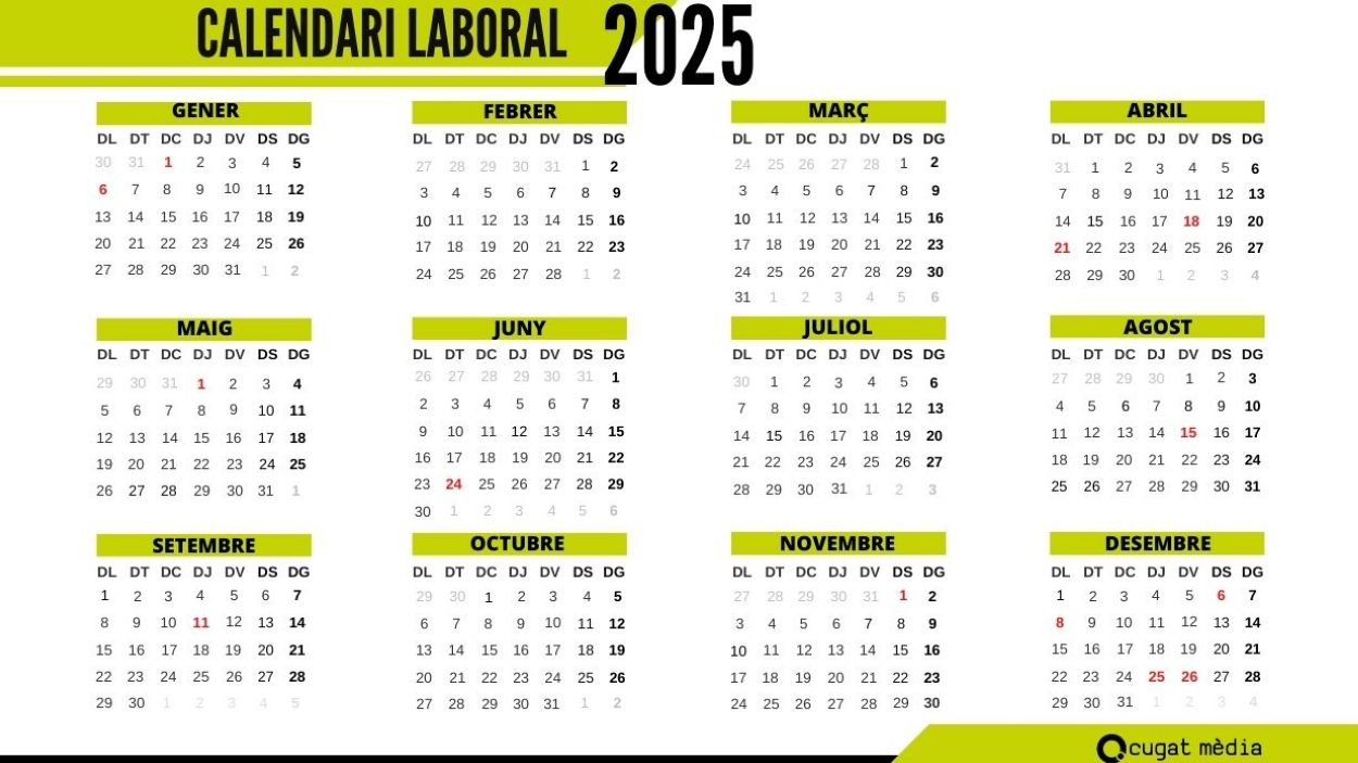 Notícies - Aquests Seran Els Dies Festius Del 2025 | Calendari Festiu Catalunya 2025