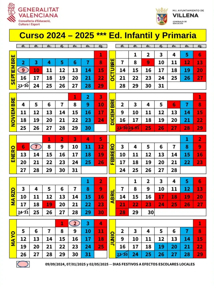 Calendario Escolar 2025 Comunidad Valenciana