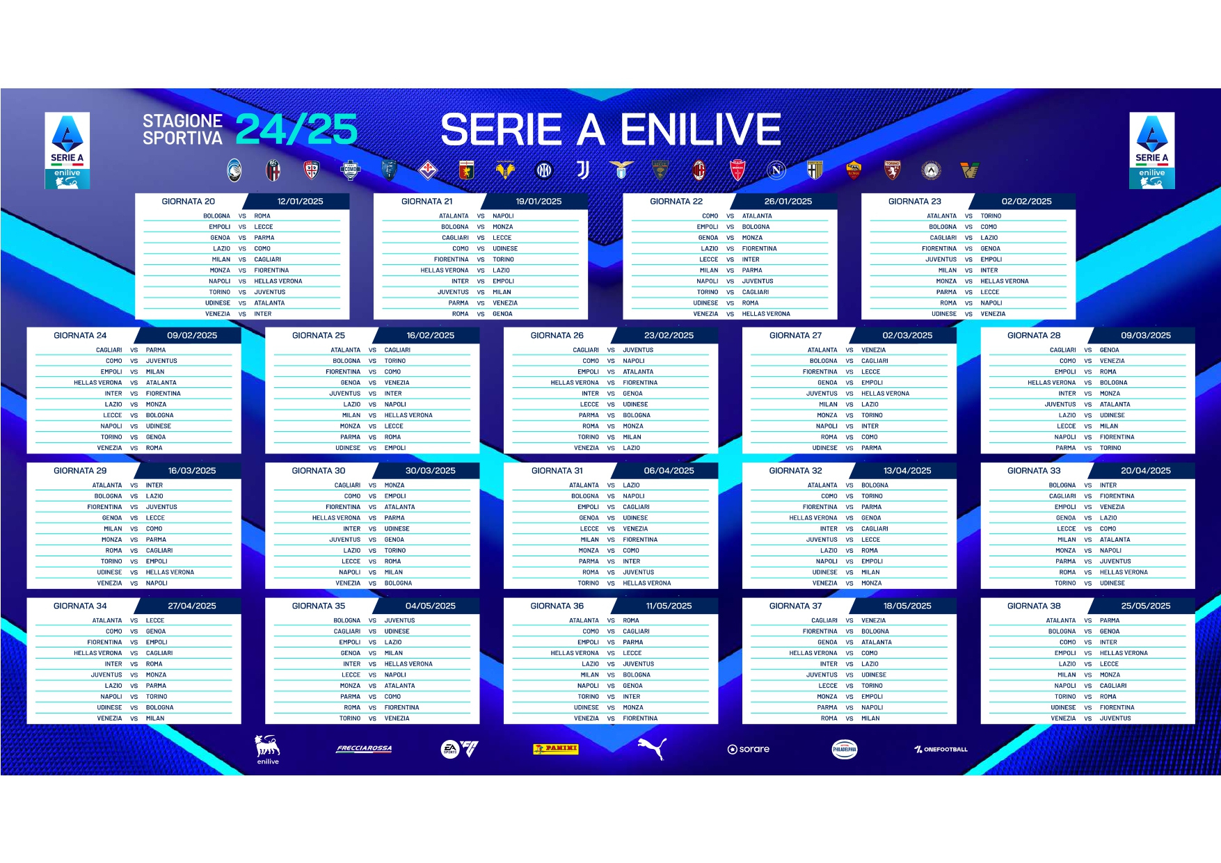 Serie A : Il Calendario 2024 -2025 . Scarica In Pdf | Sicilia | Calendario Serie A 2025