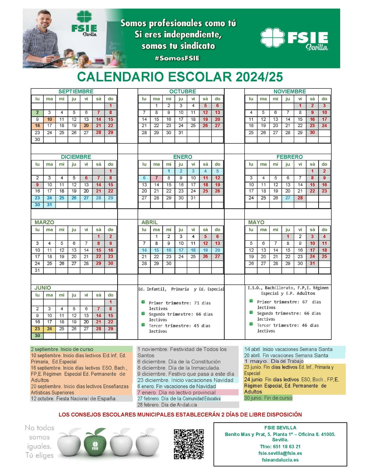 Sevilla: Calendario Escolar Provincial De Sevilla Para El Curso | Calendario Escolar Sevilla 2025