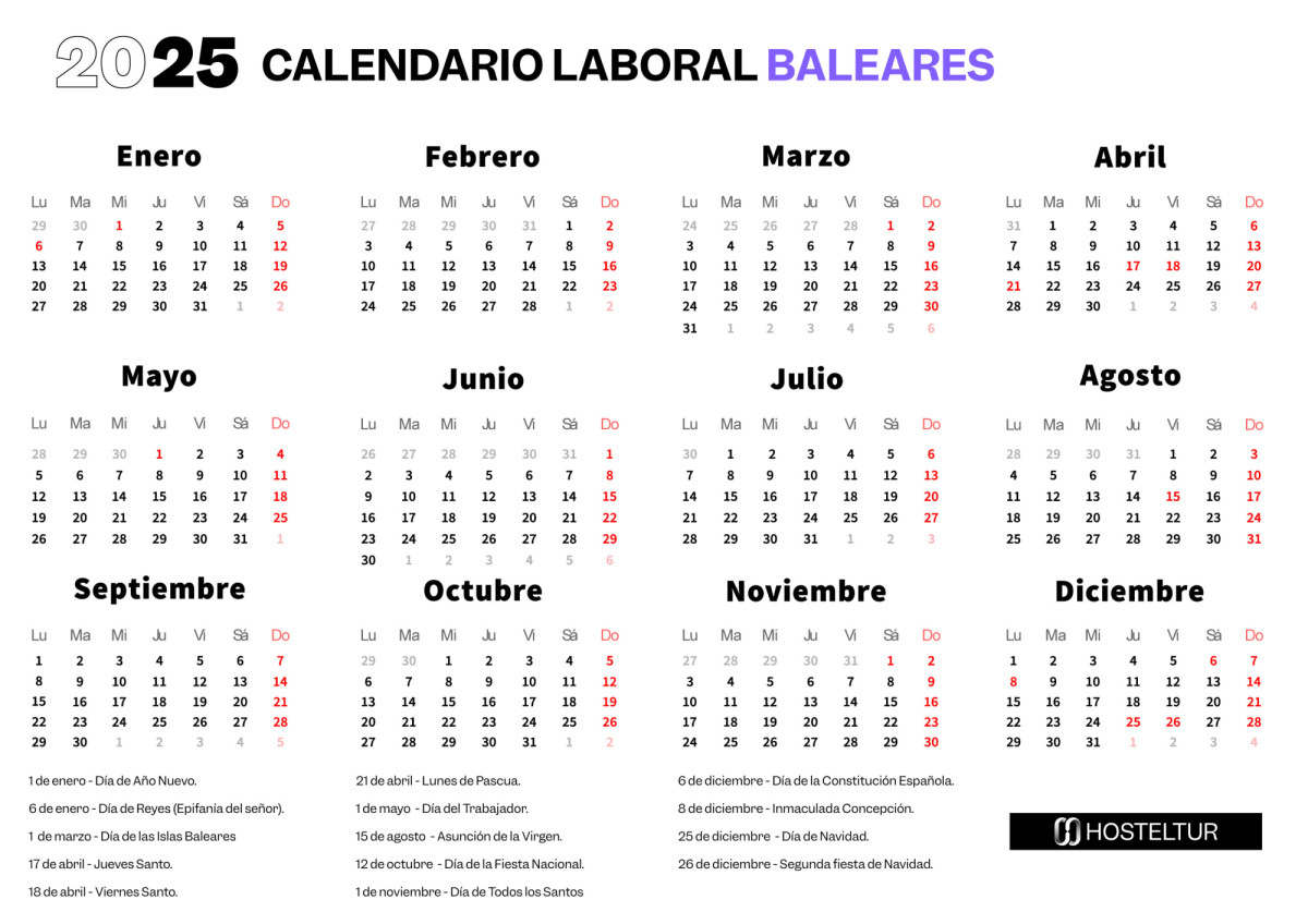 Todos Los Festivos Y Puentes Que Podrás Disfrutar Este 2025 En | Calendario Laboral 2025 Mallorca