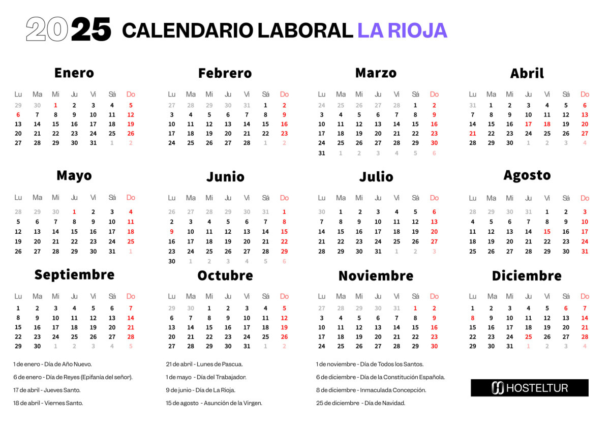 Todos Los Festivos Y Puentes Que Podrás Disfrutar Este 2025 En La | Calendario Laboral 2025 Logroño