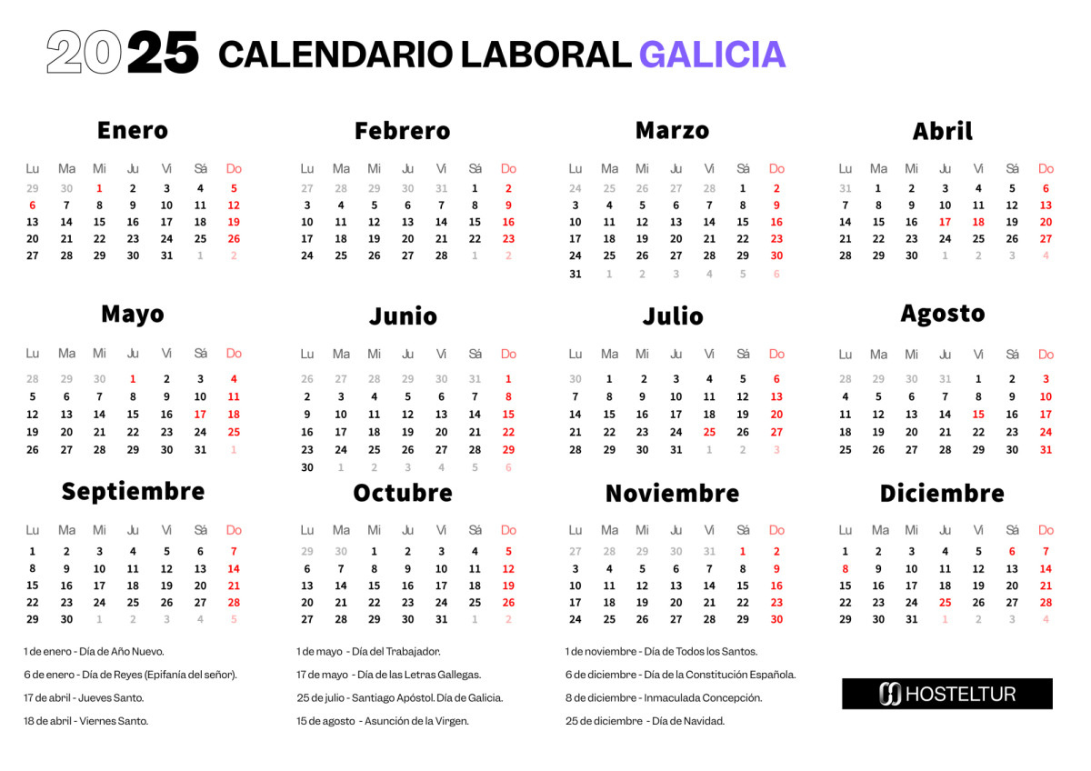 Todos Los Festivos Y Puentes Que Podrás Disfrutar Si Eres De Galicia | Calendario Laboral 2025 Santiago De Compostela