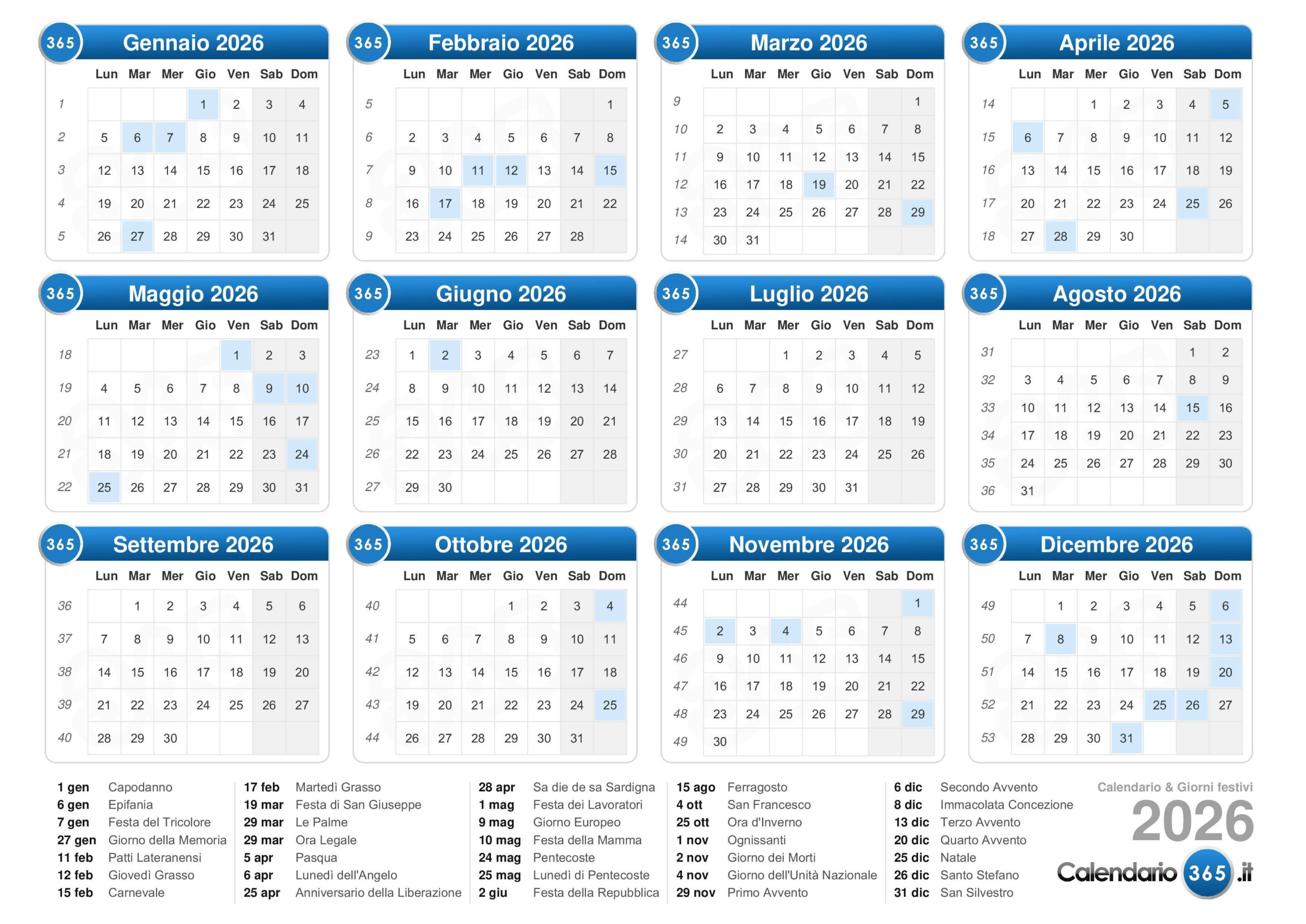 Calendario 2026 | Calendario 365.Es 2026