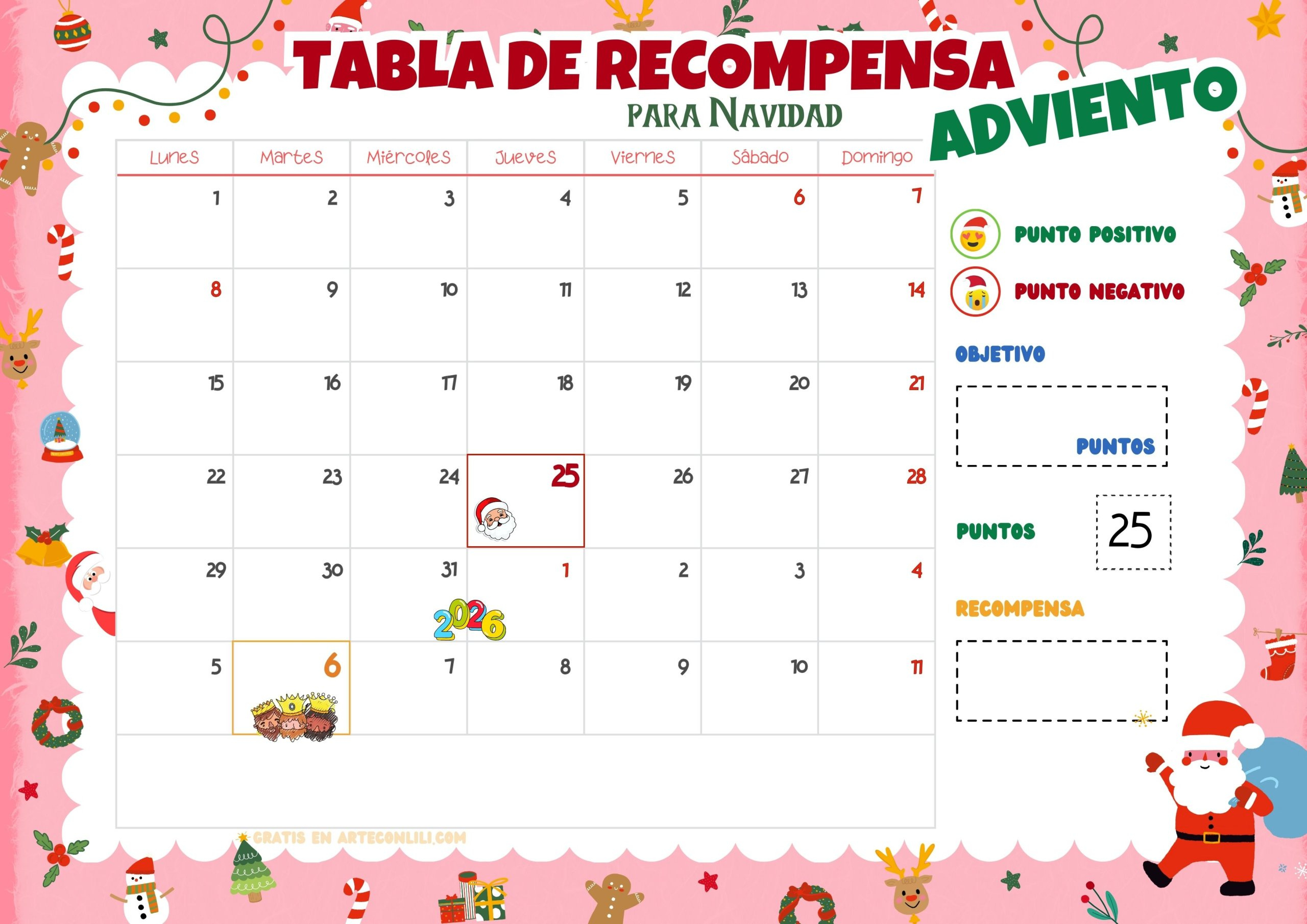 Calendario De Adviento Imprimible Gratis En Pdf – Especial Navidad | Calendario de Adviento 2026