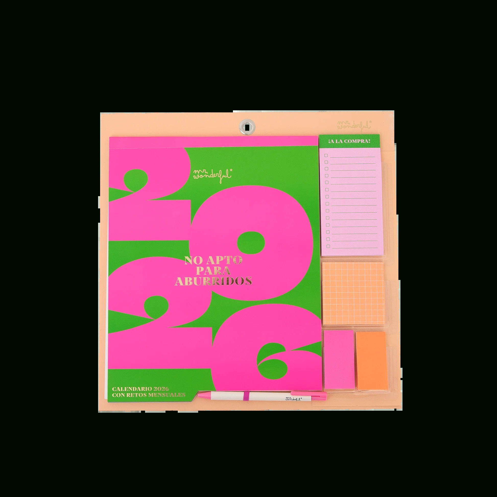 Calendario De Pared Mr Wonderful 2026 - Todo Pink | Calendario Mr Wonderful 2026