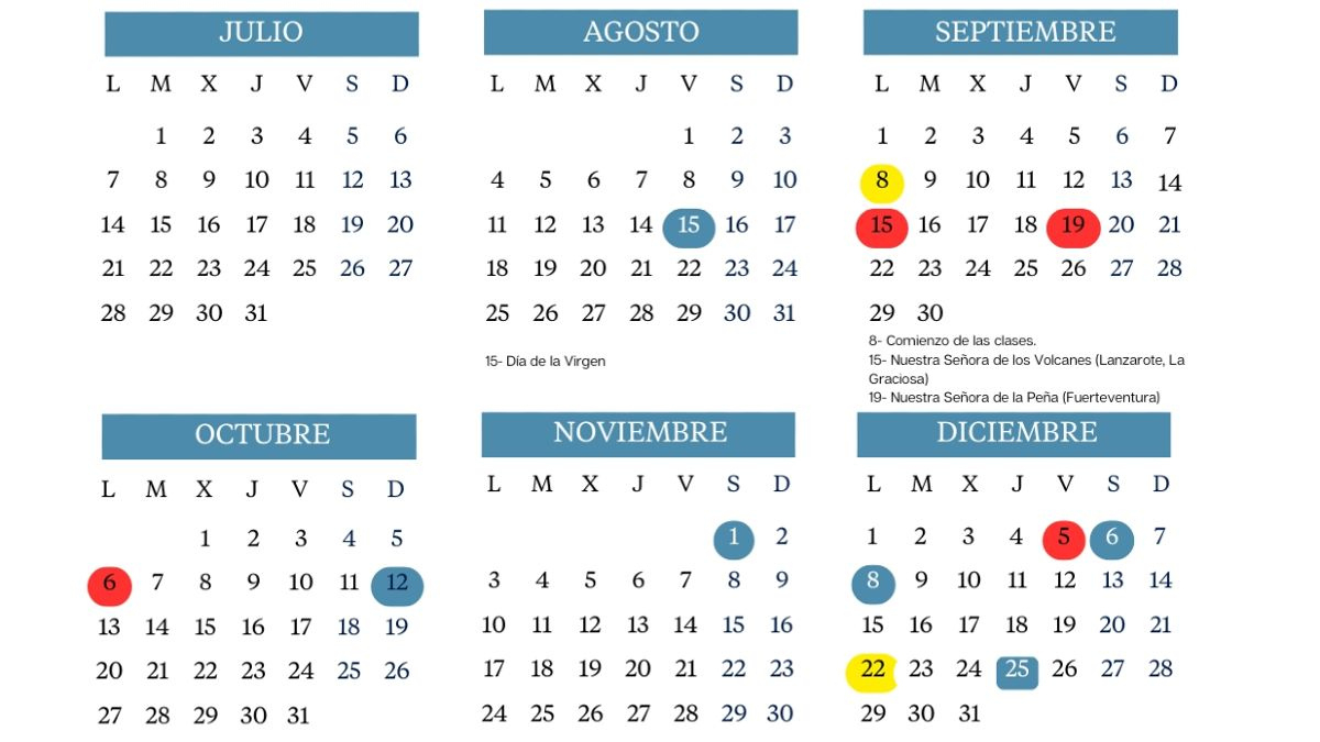 Calendario Escolar 2025-2026 En Canarias: Puentes Y Festivos Donde | Calendario Escolar 2026 Canarias