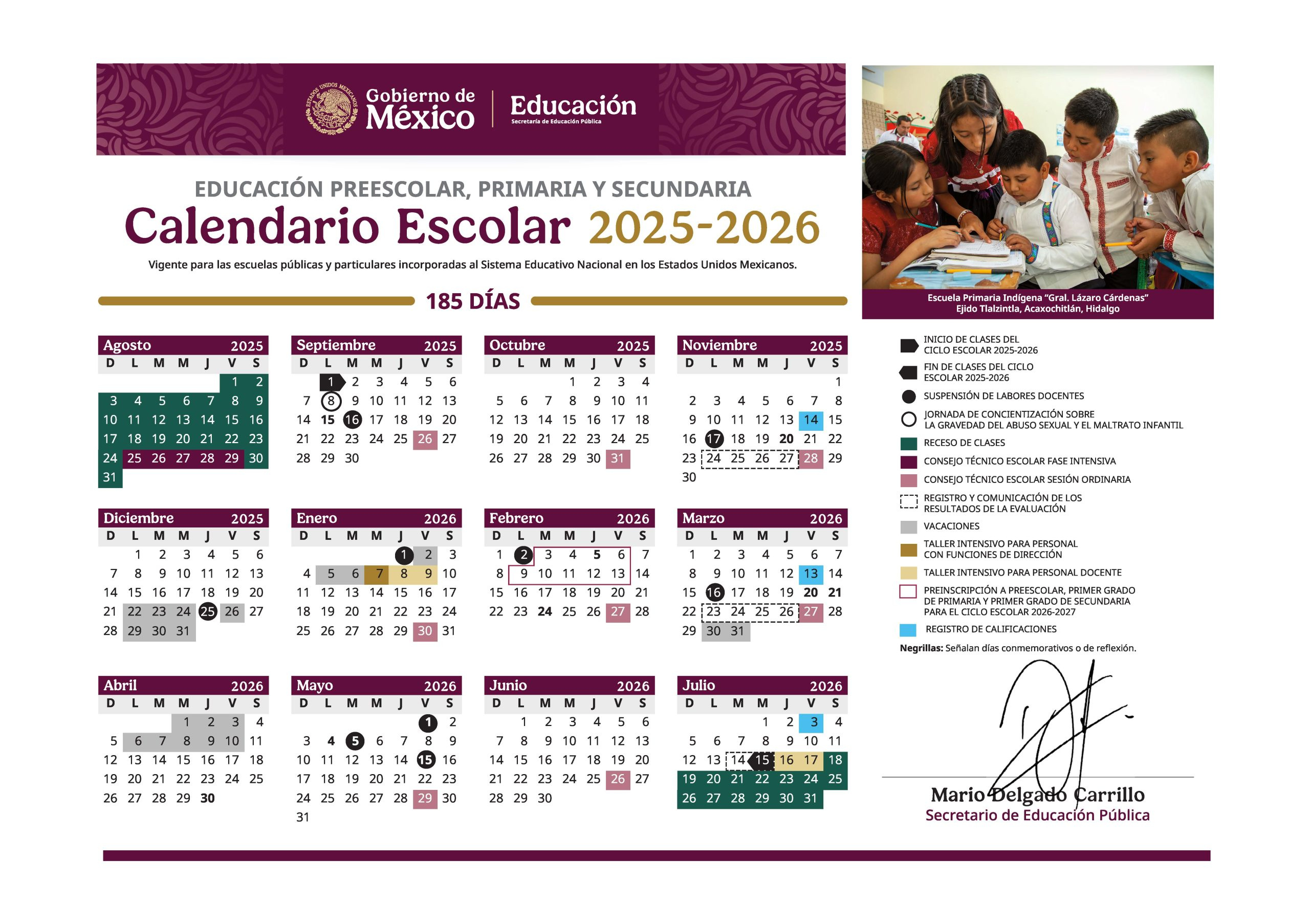 Calendario Escolar - Apprende | Calendario Escolar 2026-27