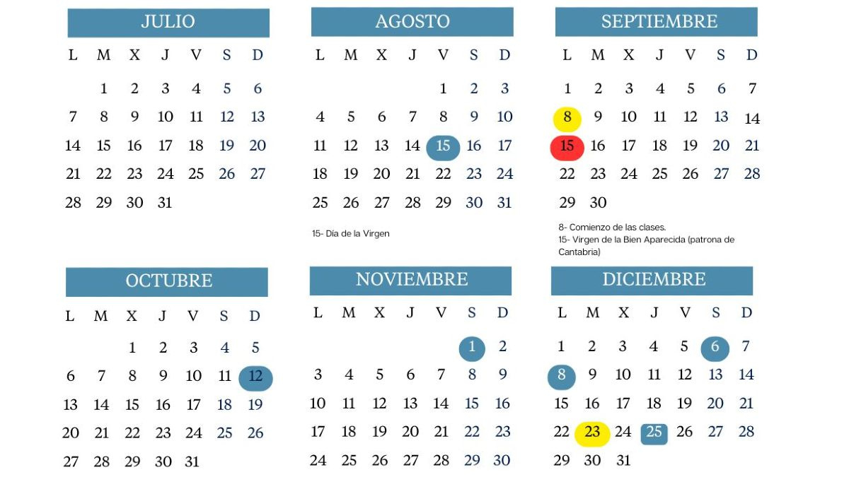 Calendario Escolar En Cantabria 2025-2026: Estos Son Los Festivos | Calendario Escolar 2026 Cantabria