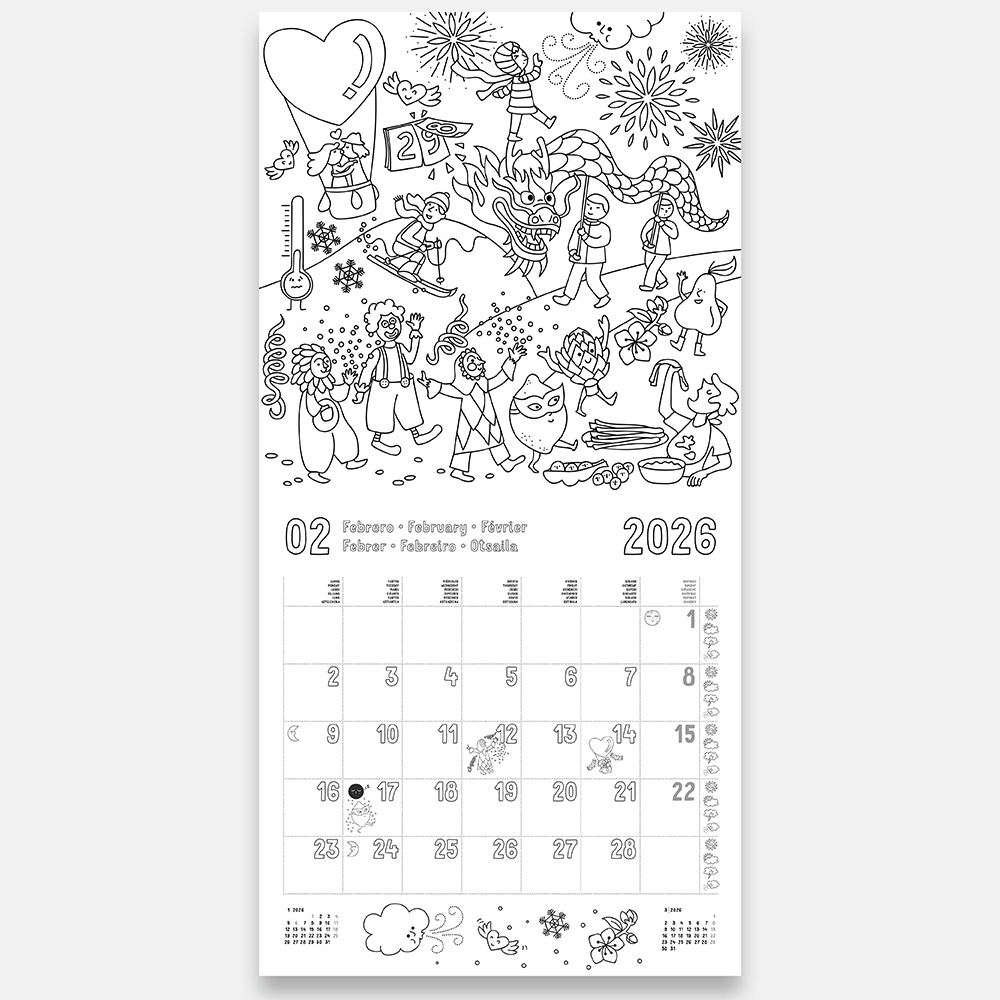 Calendario Para Colorear 2026 - Triangle Editorial | Calendario Enero 2026 Barcelona