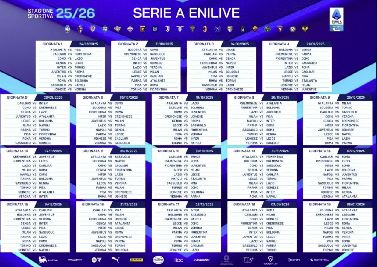 Calendario Serie A 2025 2026 | Calendario Serie A 2026