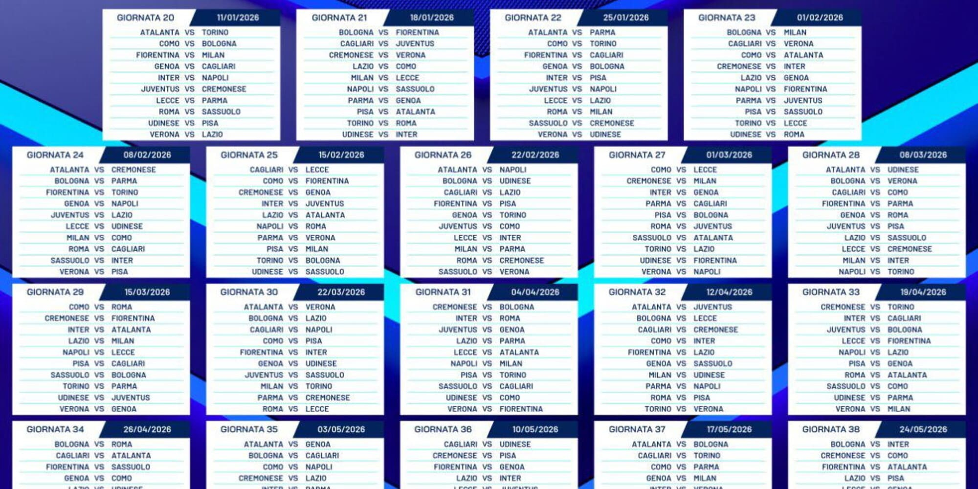Calendario Serie A 2025/2026, Diretta: Gli Avversari Juve E Il | Calendario Serie A 2026