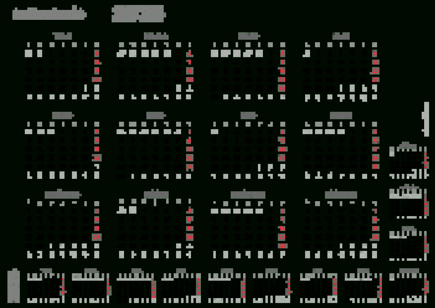 Calendarios 2025 Gratis Para Descargar En Pdf - En Español Y Alta | Calendario 2025 Descargar