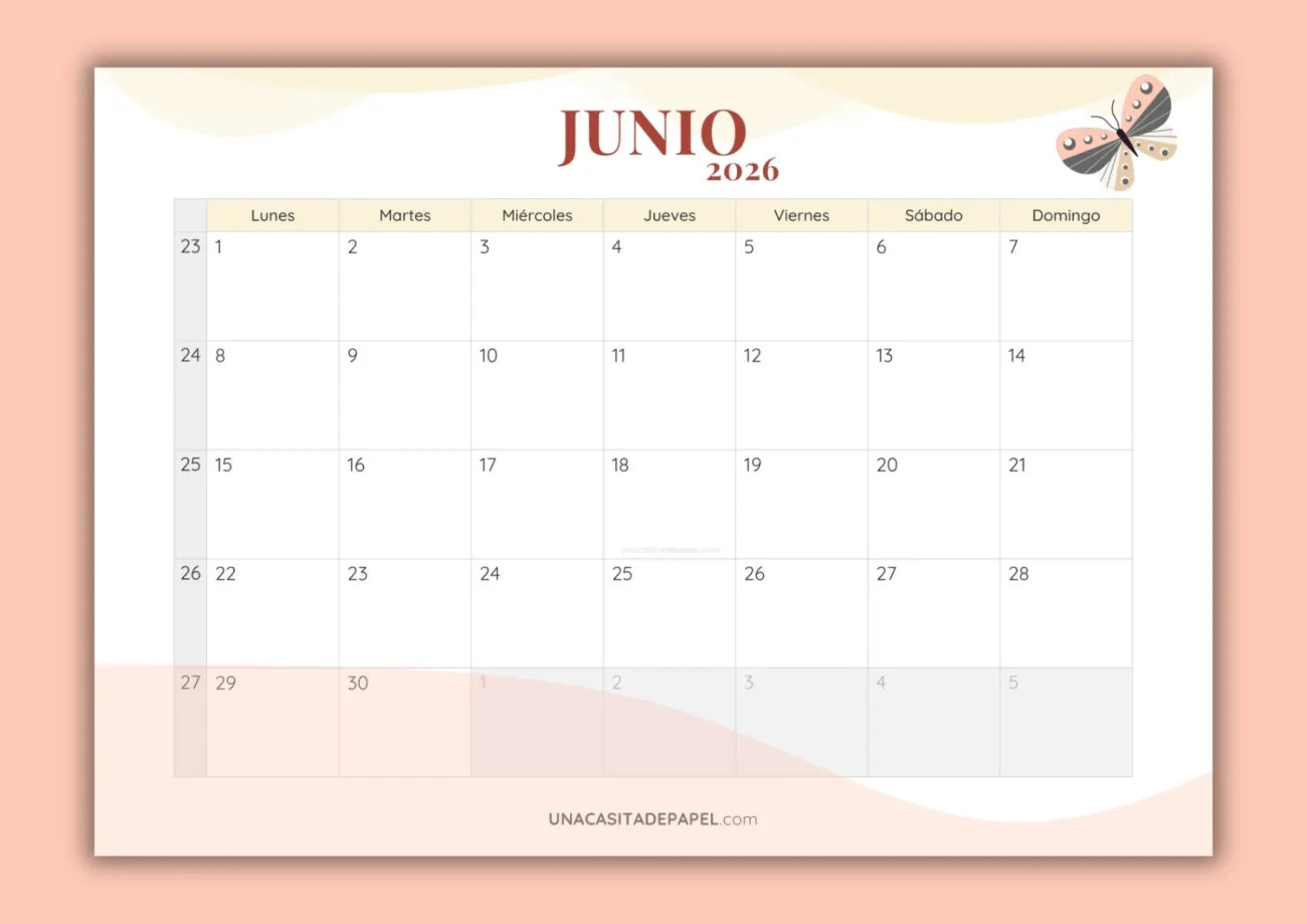 Calendarios ❤️ Para Imprimir | Calendario 2026 para Imprimir