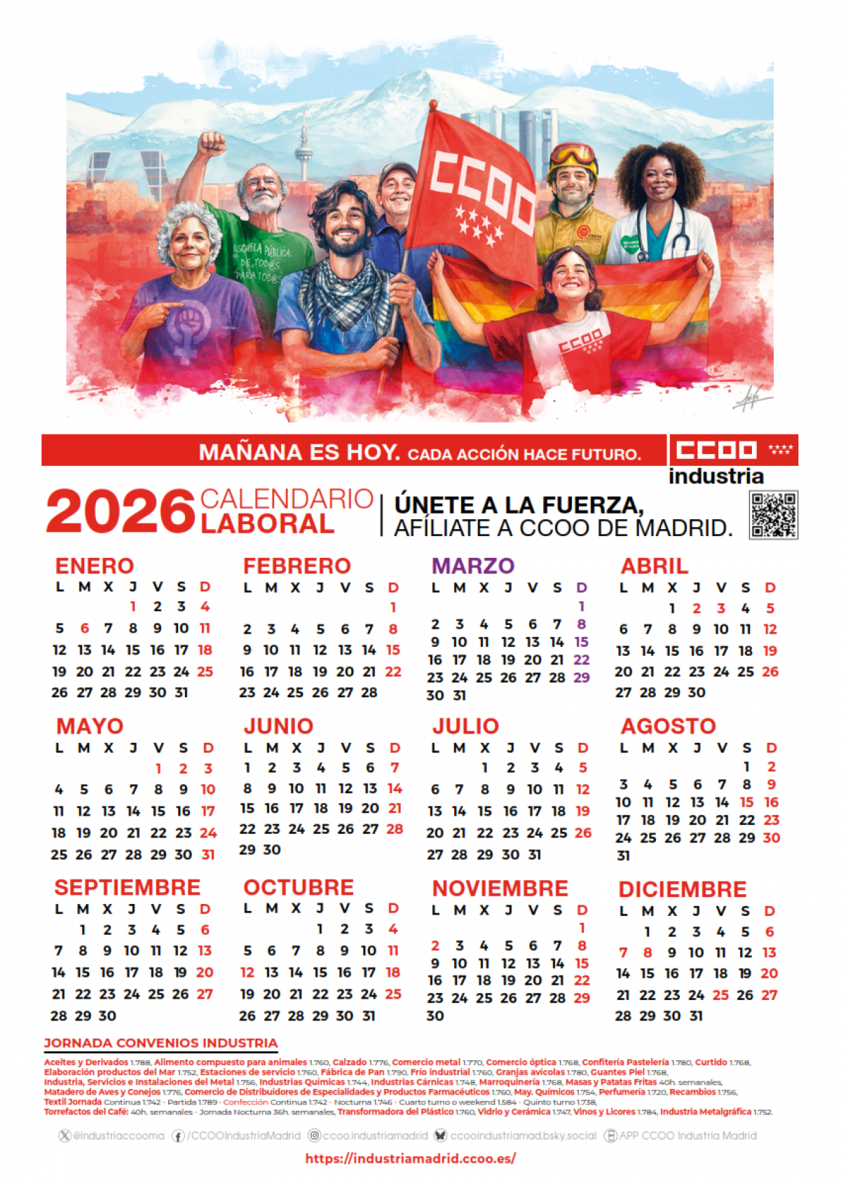 Ccoo De Industria De Madrid | Calendario Laboral 2026 Madrid