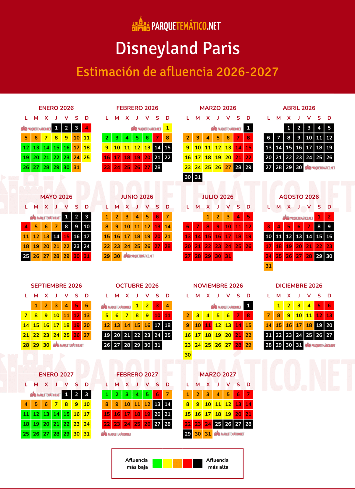▷ Cuándo Ir A Disneyland Paris En 2026 Y 2027 [Guía] | Calendario Disneyland Paris 2026