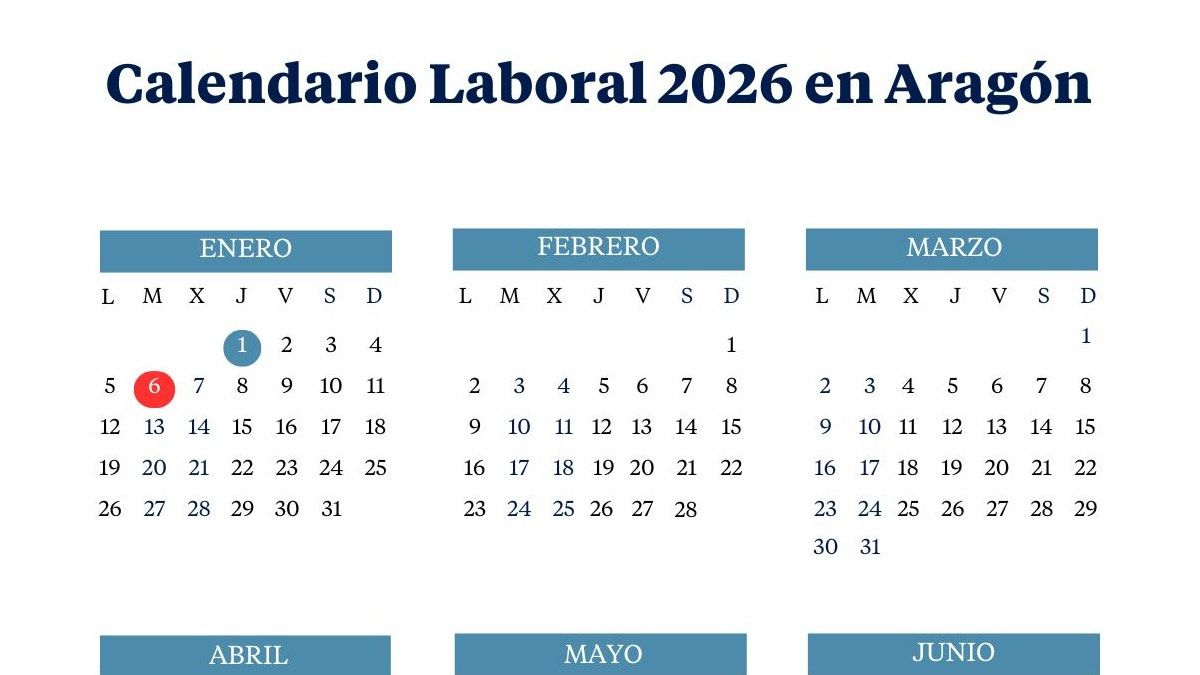 El Calendario Laboral De Aragón De 2026: Todos Los Puentes Y Festivos | Calendario Laboral 2026 Aragón