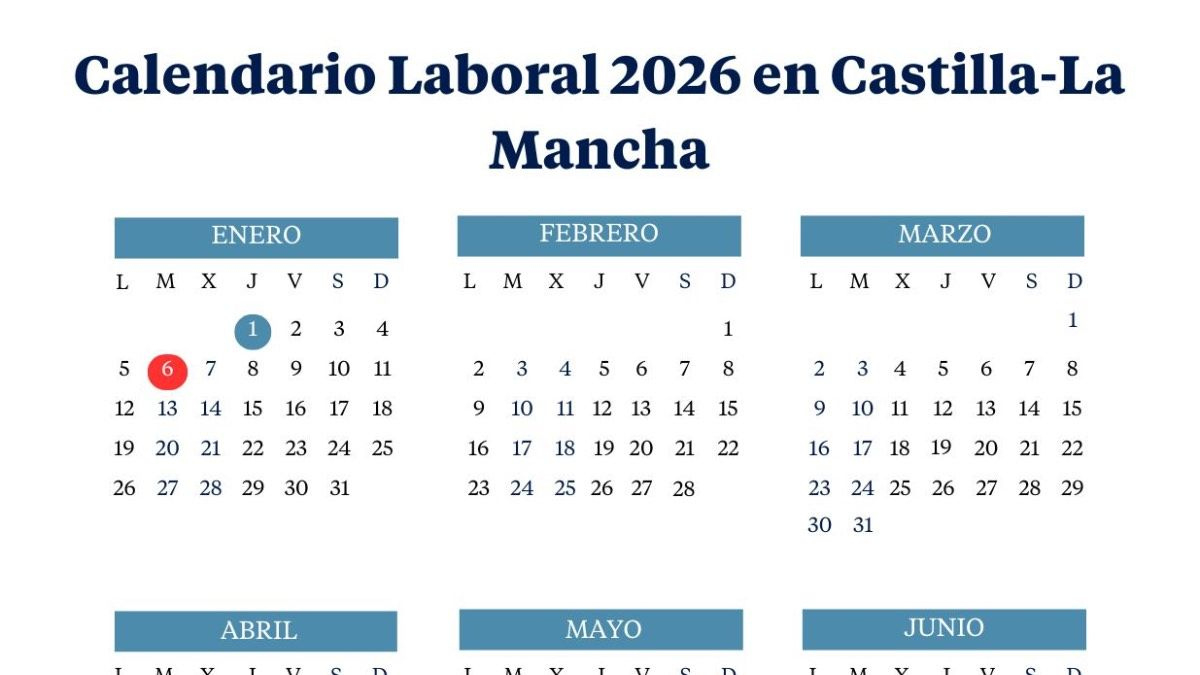 El Calendario Laboral De Castilla-La Mancha De 2026: Todos Los | Calendario Castilla-La Mancha 2026