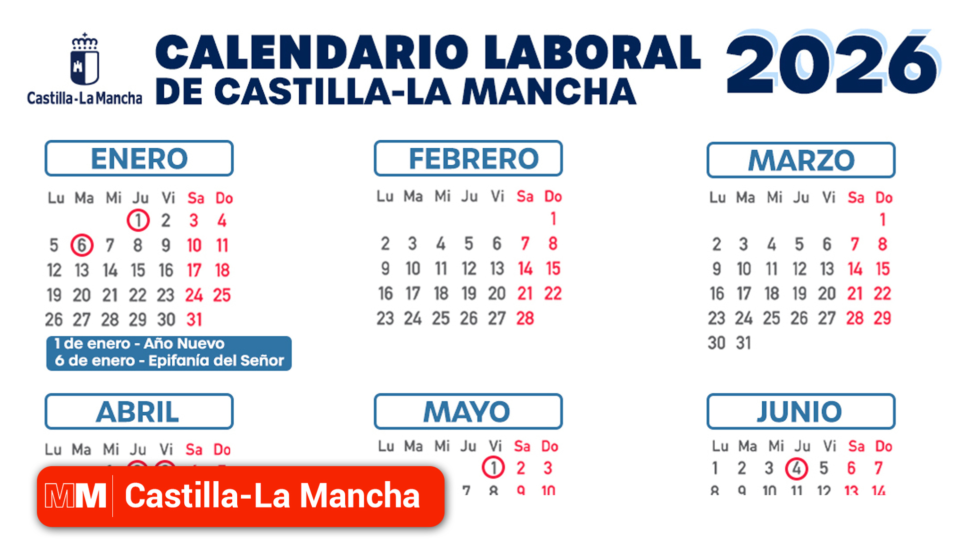 El Calendario Laboral De La Región Aprobado Para 2026 Reconoce Un | Calendario Laboral 2026 Albacete