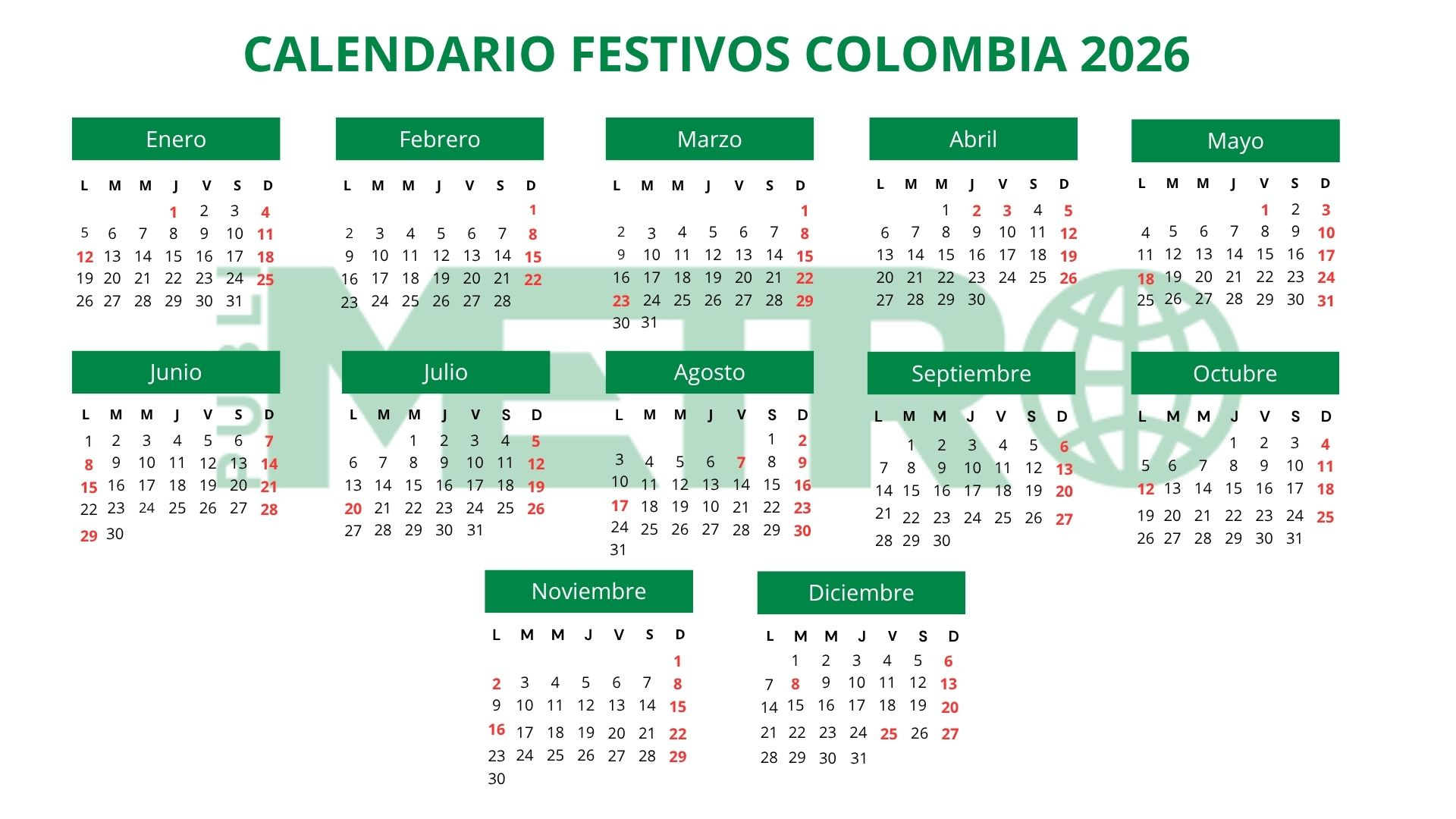 Festivos En Colombia 2026: Conozca El Calendario Completo Para | Calendario con Festivos 2026