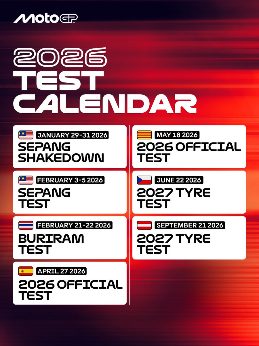 Full 2026 Testing Calendar Revealed 🔧📅 Save The Dates! #Motogp | Calendario De Motogp 2026