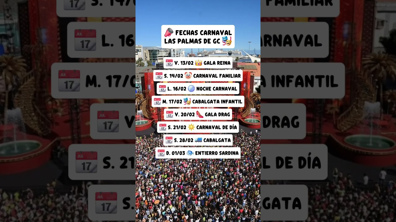 Karnevalsprogramm Von Las Palmas De Gran Canaria 2026 Mit Terminen | Calendario Carnaval Las Palmas 2026
