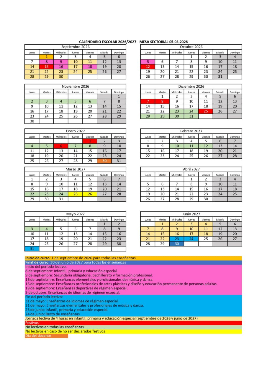 No Aprobamos El Calendario Escolar 2026-2027 Ante La Negativa De | Calendario Escolar 2026-2027