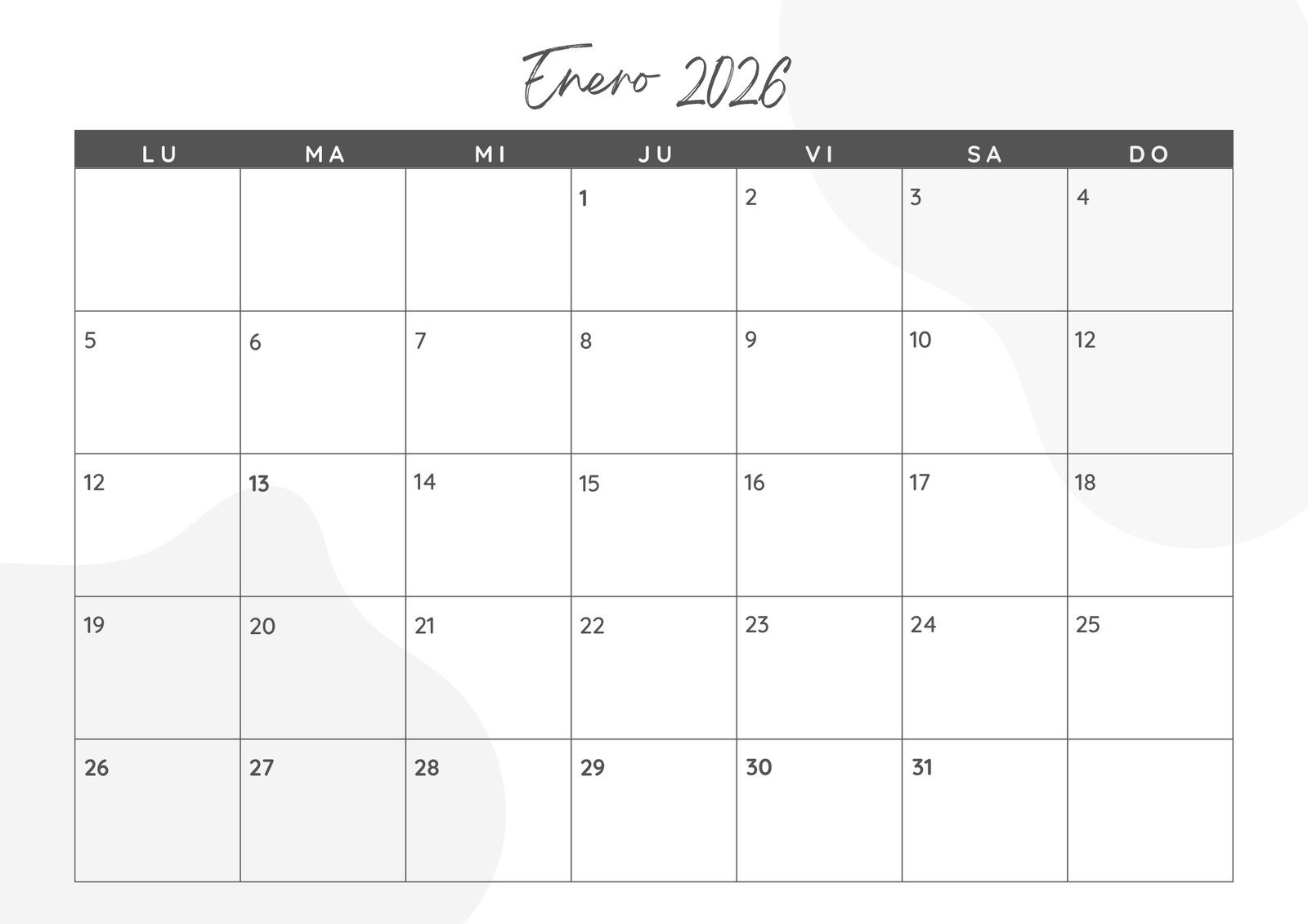 Página 3 - Calendarios 2026 Para Imprimir Y Personalizar | Canva | Calendario Por Meses 2026