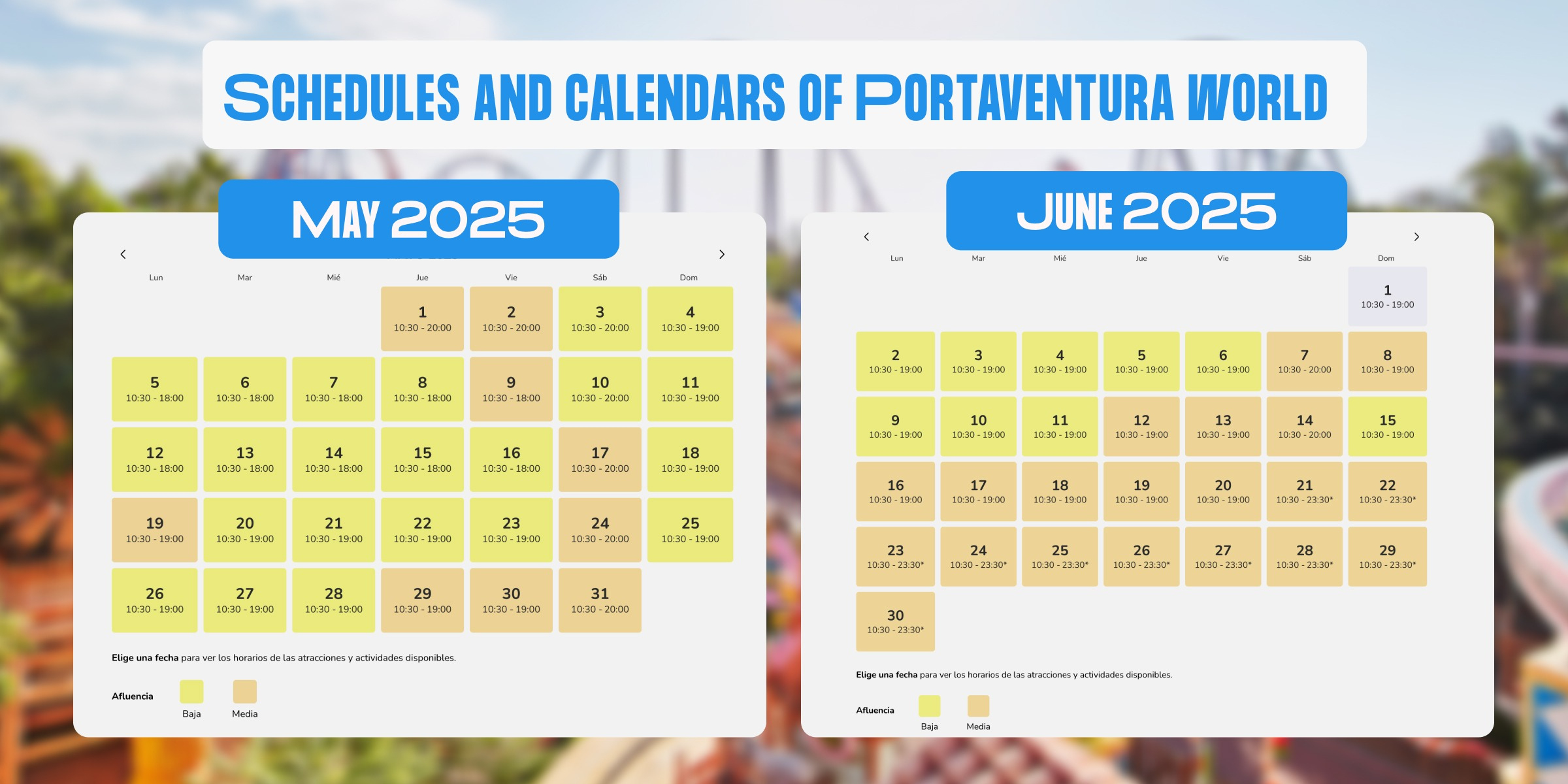 Portaventura World Visitor Influx And Waiting Times. When Are The | Calendario Portaventura 2026