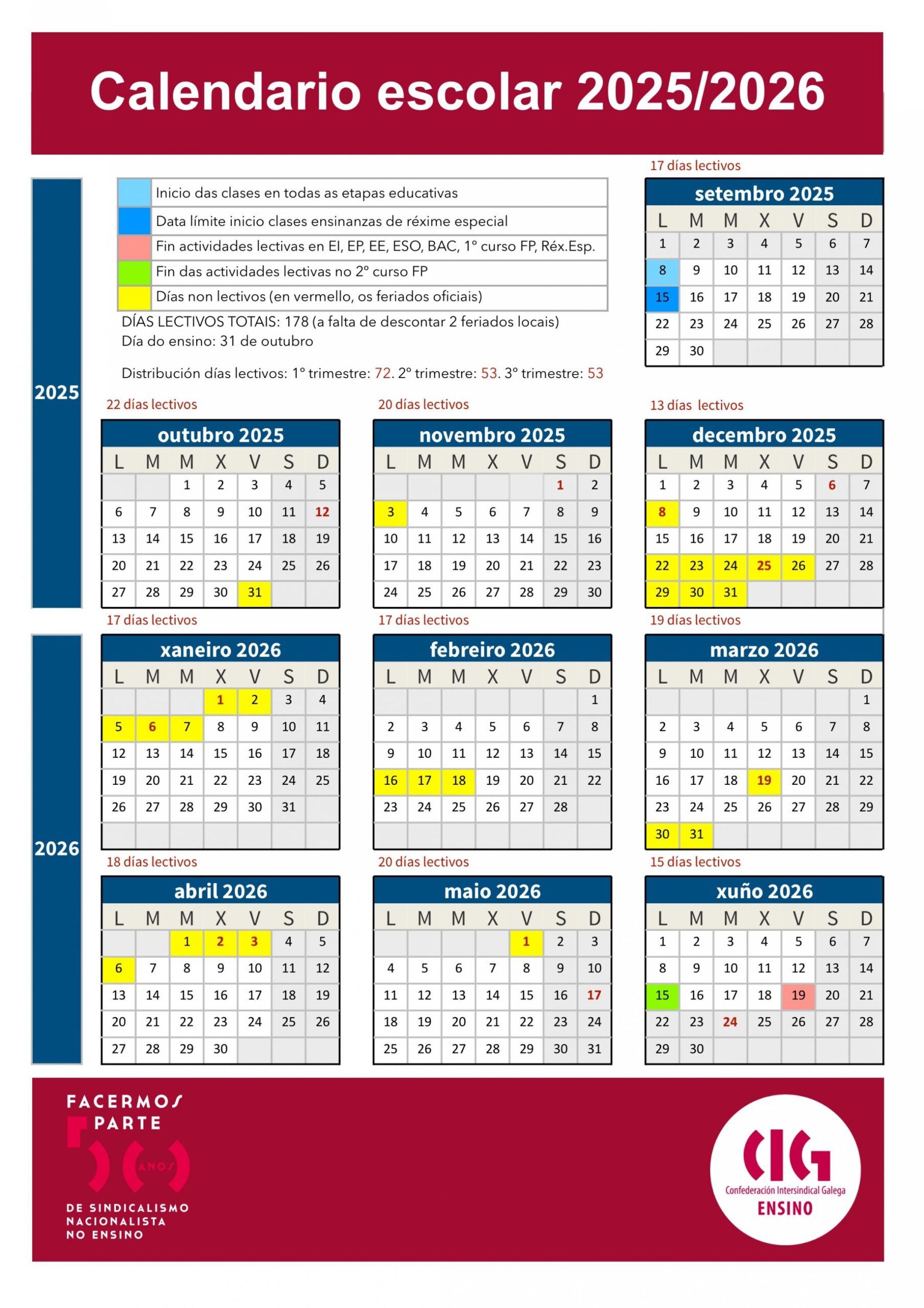 Publicada No Dog A Orde Que Regula O Calendario Escolar - Cig Ensino | Calendario Escolar 2026 Galicia